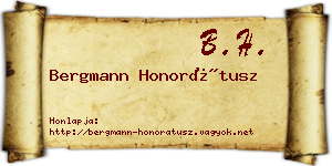 Bergmann Honorátusz névjegykártya